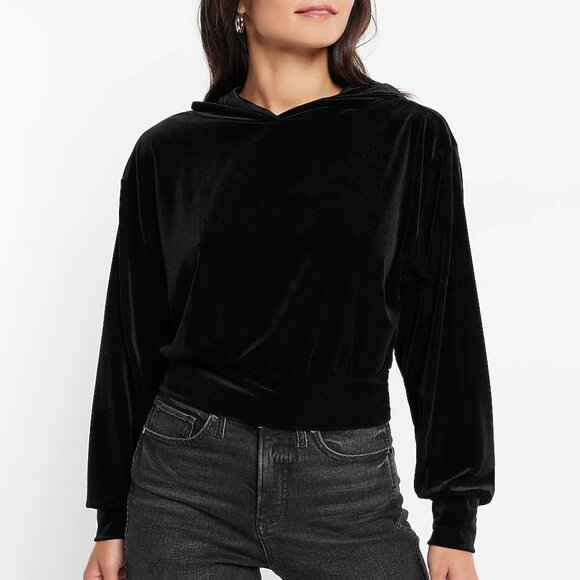 Express Velvet Banded Bottom Hoodie - NWT 🤩 - Picture 1 of 9